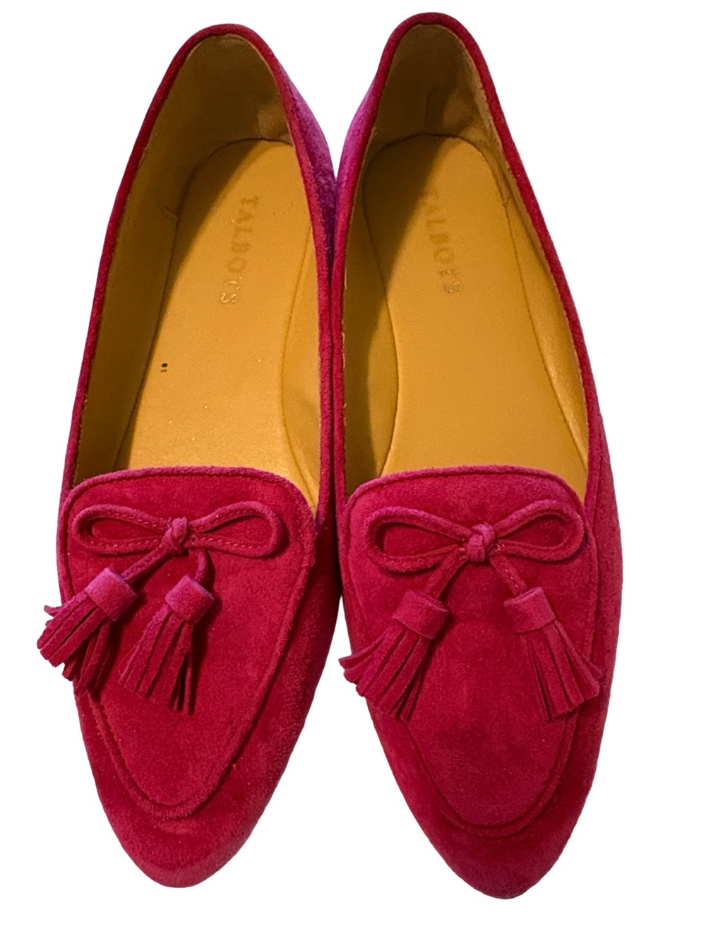 Talbots Francesca Suede Driving Moccasins with tassel Tie & Pointed Toe Size 7.5
